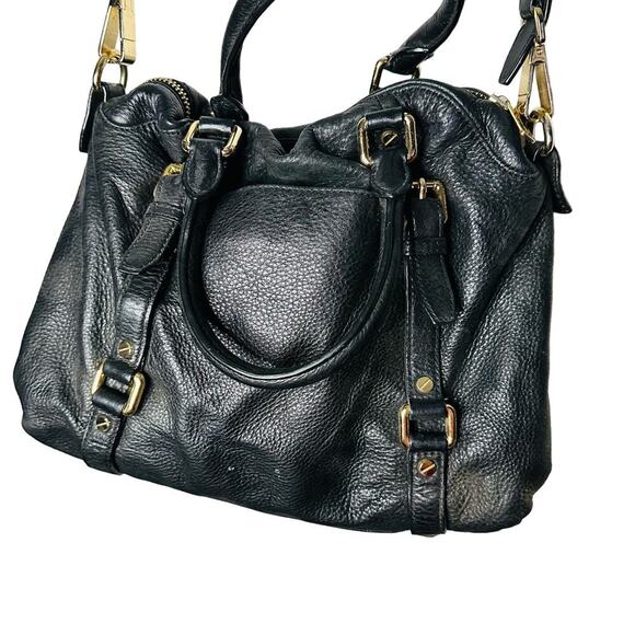 MICHAEL KORS Weston Black Leather Shoulder Satchel Zip Up Tassel Handbag - Picture 3 of 15